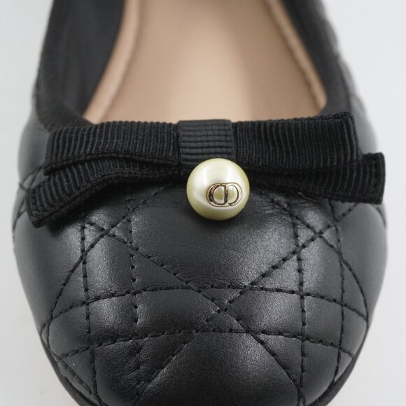 Dior Ballet Flats In Black Quilted Cannage Calfskin Leather - Size 39.5 NWD - Picture 7 of 16